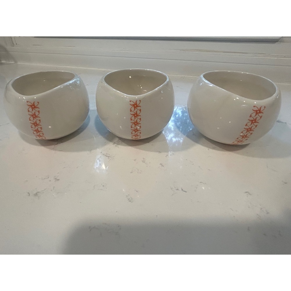 Max Brenner HugMug Set of 3 Ceramic‎ Hot Chocolate Cocoa Cups White Orange